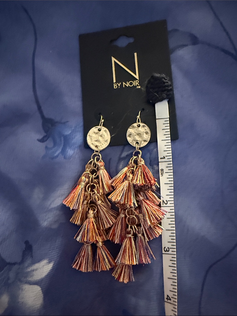 nOir Jewelry Multi-Tassel Drop Earrings - Rose Gold & Peach Tones